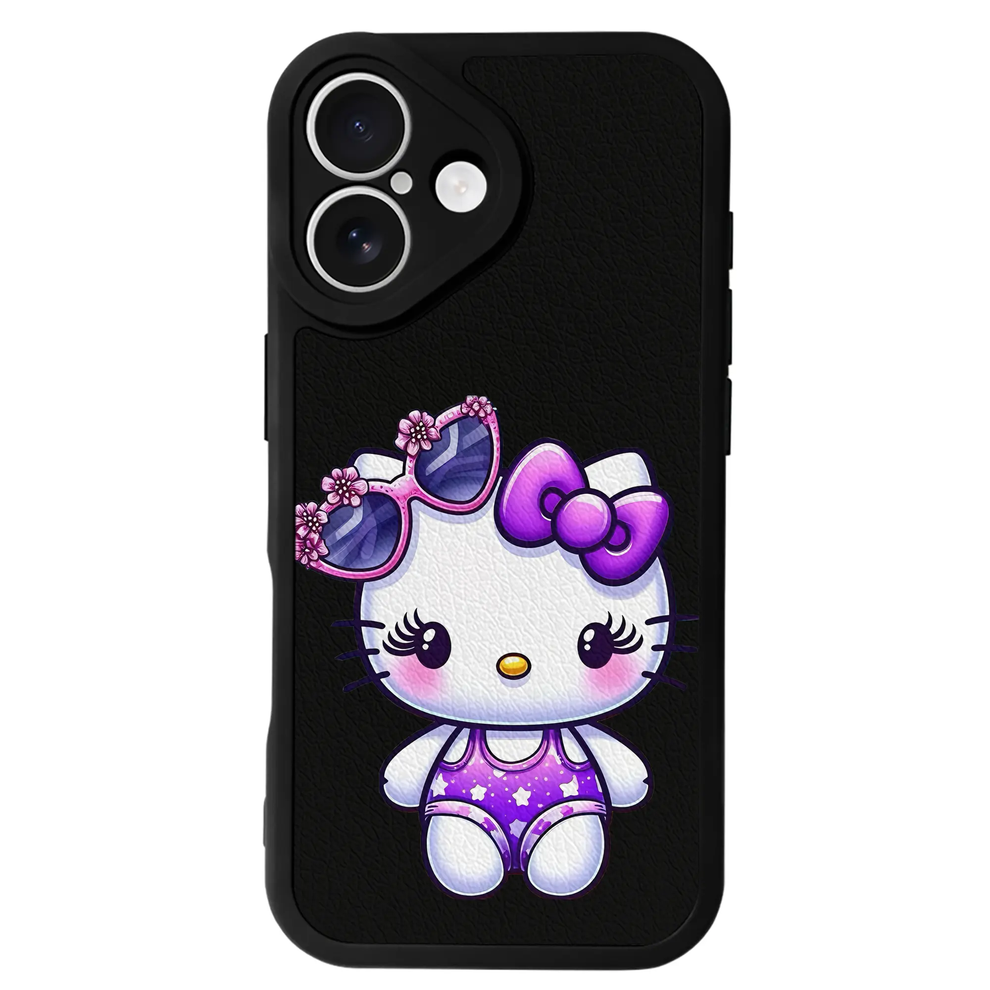 サンリオ グッズ,ハローキティ - IPhone 16シリーズ対応 ・ シリコンスマホケース ・ レザー調 ・ 高精度フィット ・ 耐衝撃 ・ ワイヤレス充電対応 ・ 精密カット